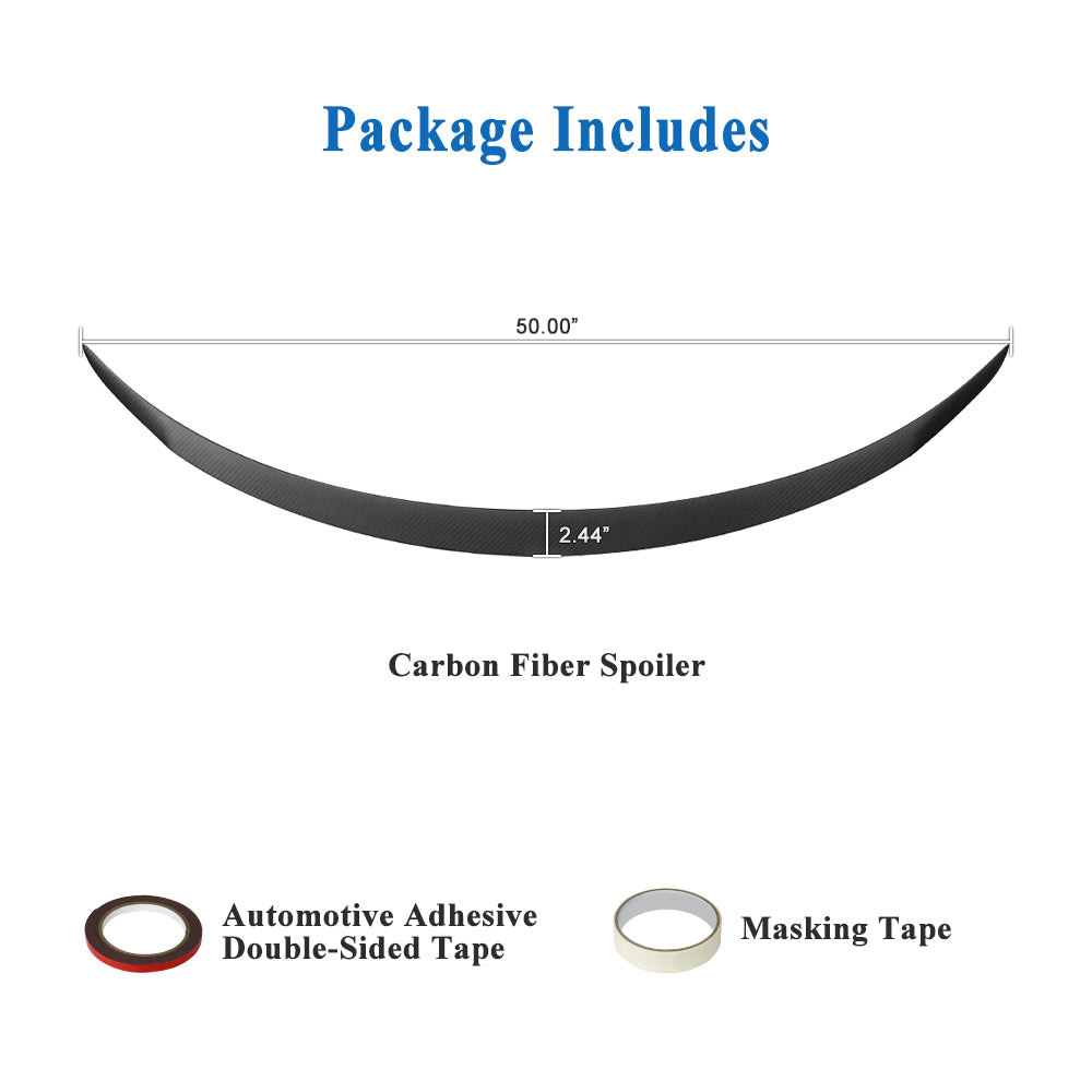 AeroBon Prepreg Dry Carbon Fiber Matte Finish Trunk Spoiler Compatible with 2025 2026 Tesla Model Y Juniper Rear Spoiler (Performance Style)