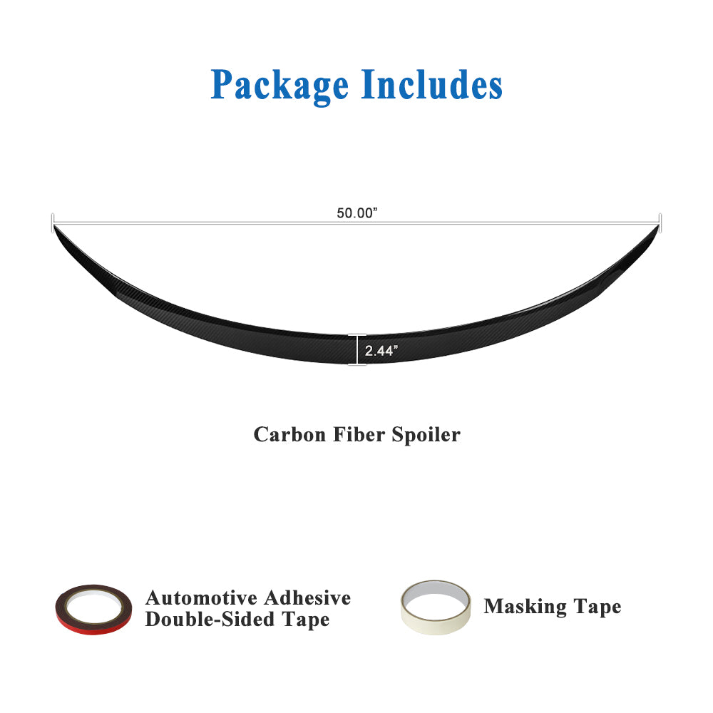 AeroBon Prepreg Dry Carbon Fiber Trunk Spoiler Compatible with 2025 2026 Tesla Model Y Juniper Rear Spoiler (Performance Style)