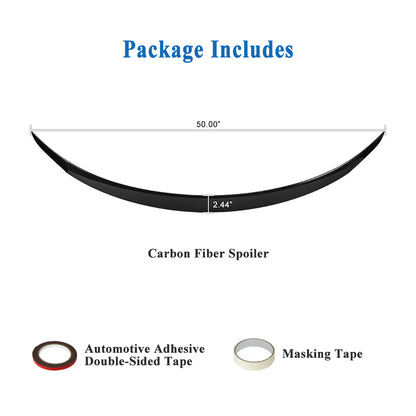 AeroBon Prepreg Dry Carbon Fiber Trunk Spoiler Compatible with 2025 2026 Tesla Model Y Juniper Rear Spoiler (Performance Style)
