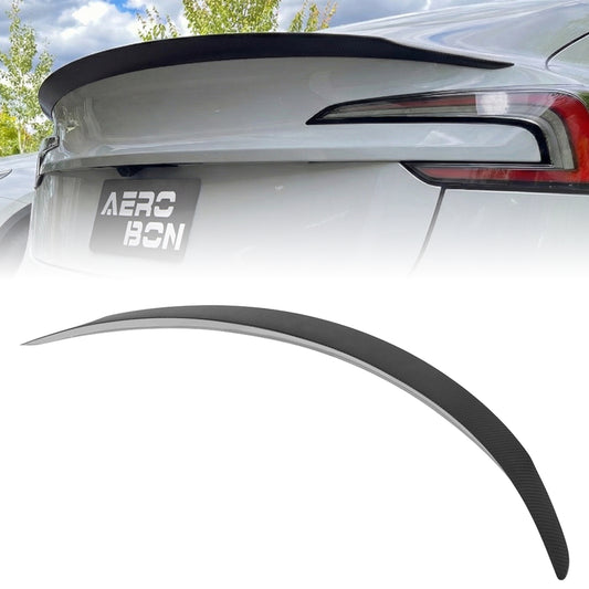 AeroBon Prepreg Dry Carbon Fiber Trunk Spoiler Compatible with 2024 2025 Tesla Model 3 Highland Spoiler (Performance Style) Matte