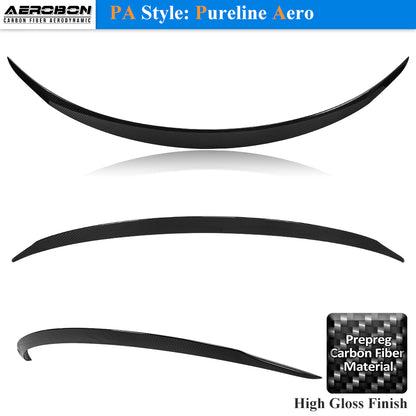 AeroBon Prepreg Dry Carbon Fiber Trunk Spoiler Compatible with 2025 2026 Tesla Model Y Juniper Rear Spoiler (Performance Style)