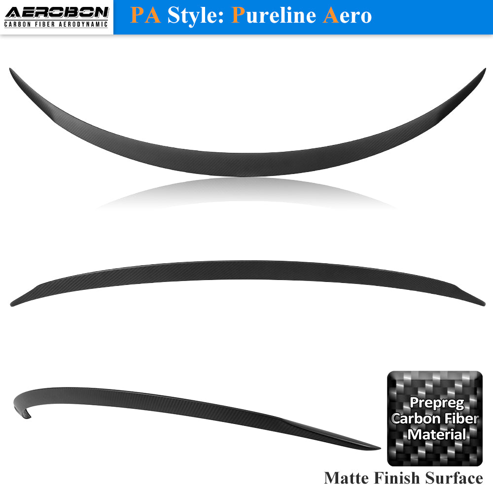AeroBon Prepreg Dry Carbon Fiber Matte Finish Trunk Spoiler Compatible with 2025 2026 Tesla Model Y Juniper Rear Spoiler (Performance Style)
