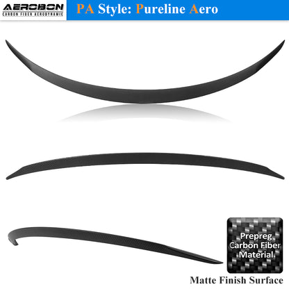 AeroBon Prepreg Dry Carbon Fiber Matte Finish Trunk Spoiler Compatible with 2025 2026 Tesla Model Y Juniper Rear Spoiler (Performance Style)
