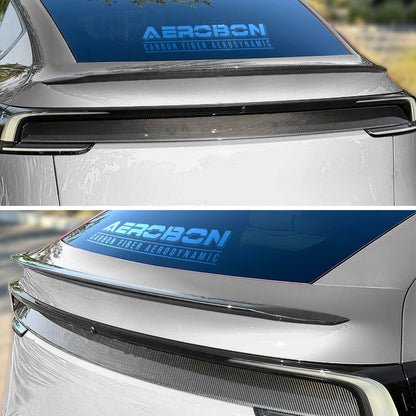 AeroBon Prepreg Dry Carbon Fiber Trunk Spoiler Compatible with 2025 2026 Tesla Model Y Juniper Rear Spoiler (Performance Style)