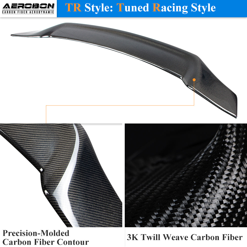 AeroBon Real Carbon Fiber Trunk Spoiler Compatible with 2019-2025 Nissan Altima Rear Spoiler (TR Style) Tuned Racing