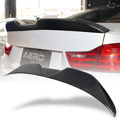 AeroBon Real Carbon Fiber Trunk Spoiler Compatible with 2013-2020 BMW 4-Series F32 Coupe Spoiler (MP Style 2024)