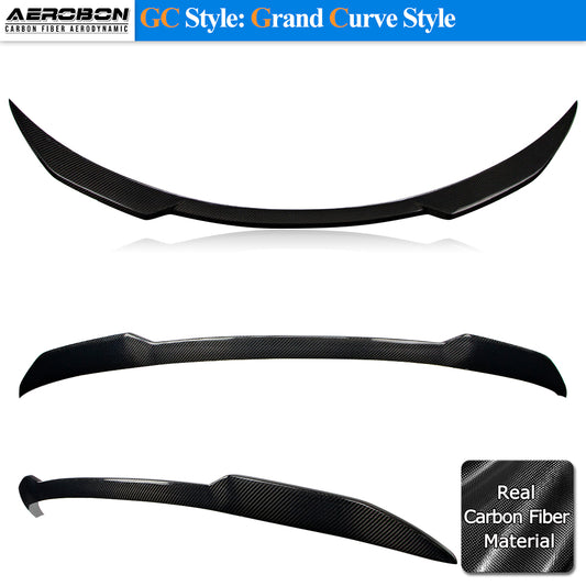 AeroBon Real Carbon Fiber Trunk Spoiler Compatible with 2022-2026 BMW 2 Series G42 Coupe and G87 M2 Spoiler (GC Style) Grand Curve