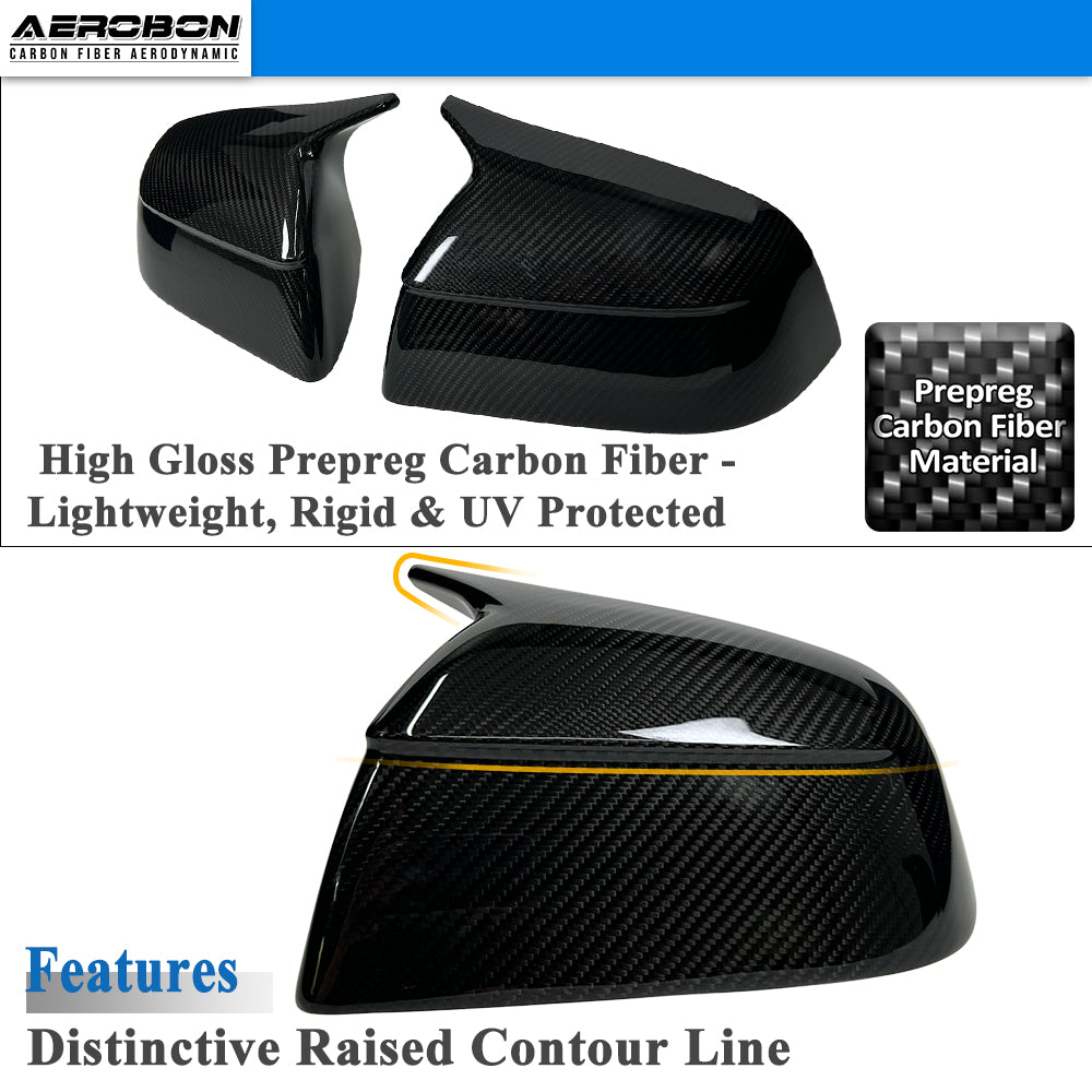 AeroBon Real Carbon Fiber Side Mirror Caps Compatible with 2025 2026 Tesla Model Y Juniper Mirror Caps (Overlay Style)