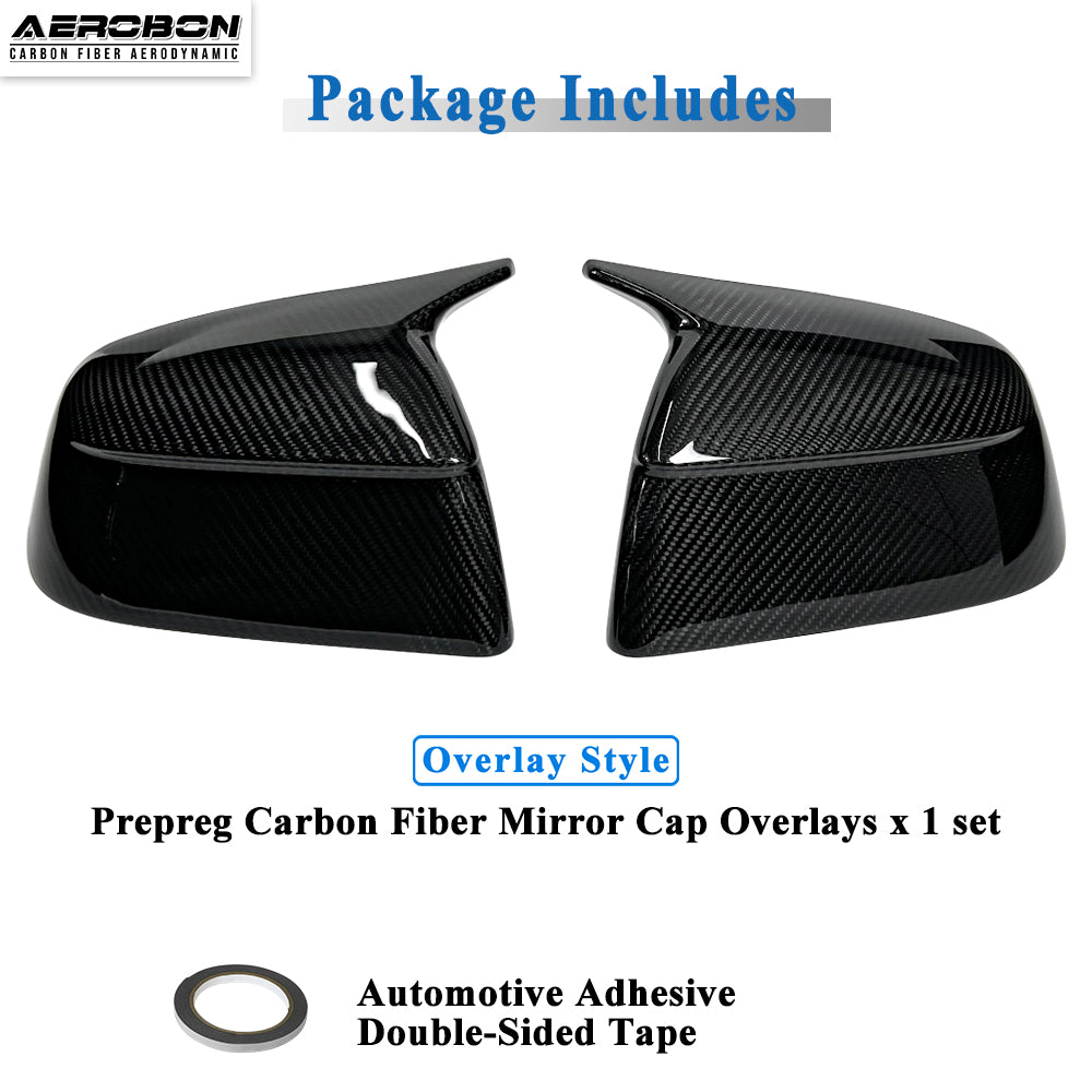 AeroBon Real Carbon Fiber Side Mirror Caps Compatible with 2025 2026 Tesla Model Y Juniper Mirror Caps (Overlay Style)