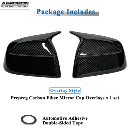 AeroBon Real Carbon Fiber Side Mirror Caps Compatible with 2025 2026 Tesla Model Y Juniper Mirror Caps (Overlay Style)