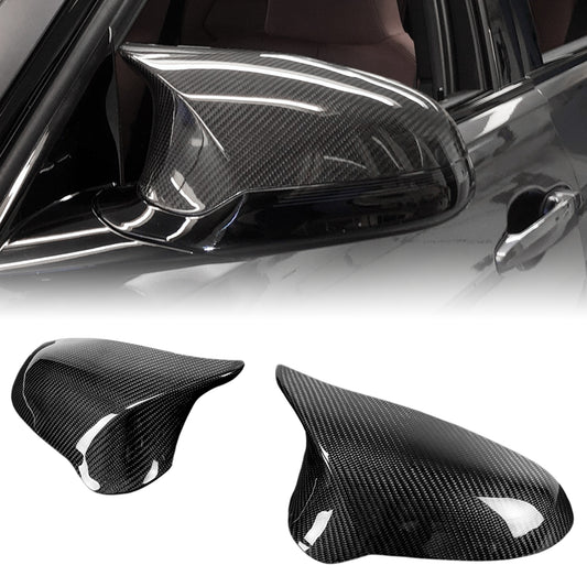 AeroBon Real Carbon Fiber Side Mirror Covers Compatible with 2014-2020 BMW F80 M3 / F82 M4 / F83 M4 Mirror Caps (Replacement Style)