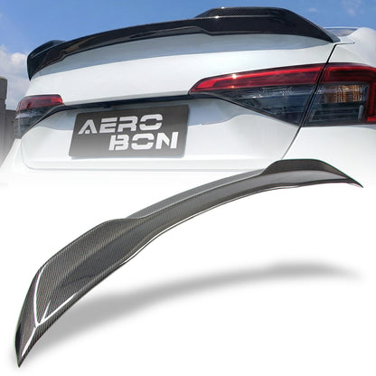 AeroBon Real Carbon Fiber Trunk Spoiler Compatible with 2022-2026 Honda Civic 4-Door Sedan Spoiler (SI Style)