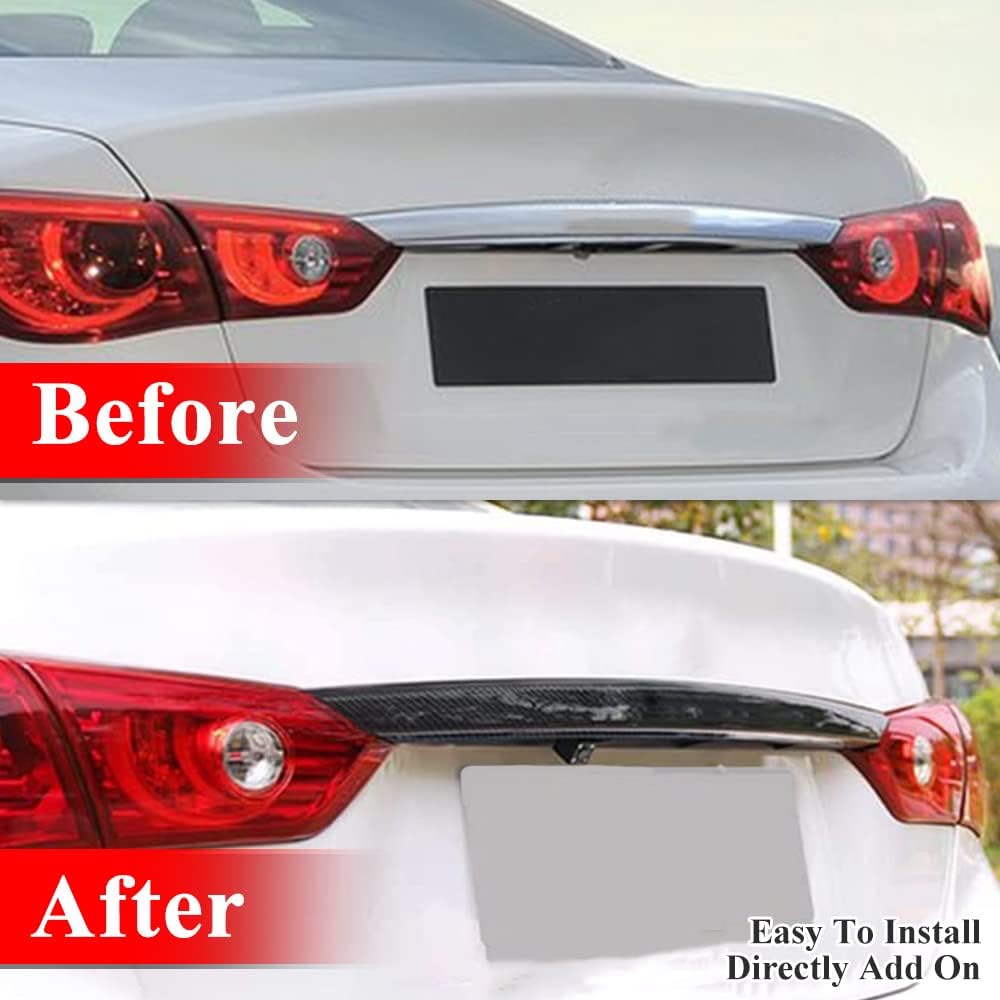 AeroBon Prepreg Dry Carbon Fiber Trunk Trim Black Out Overlay Compatible with 2018-2025 Infiniti Q50 Q50S Chrome Delete Trunk Trim