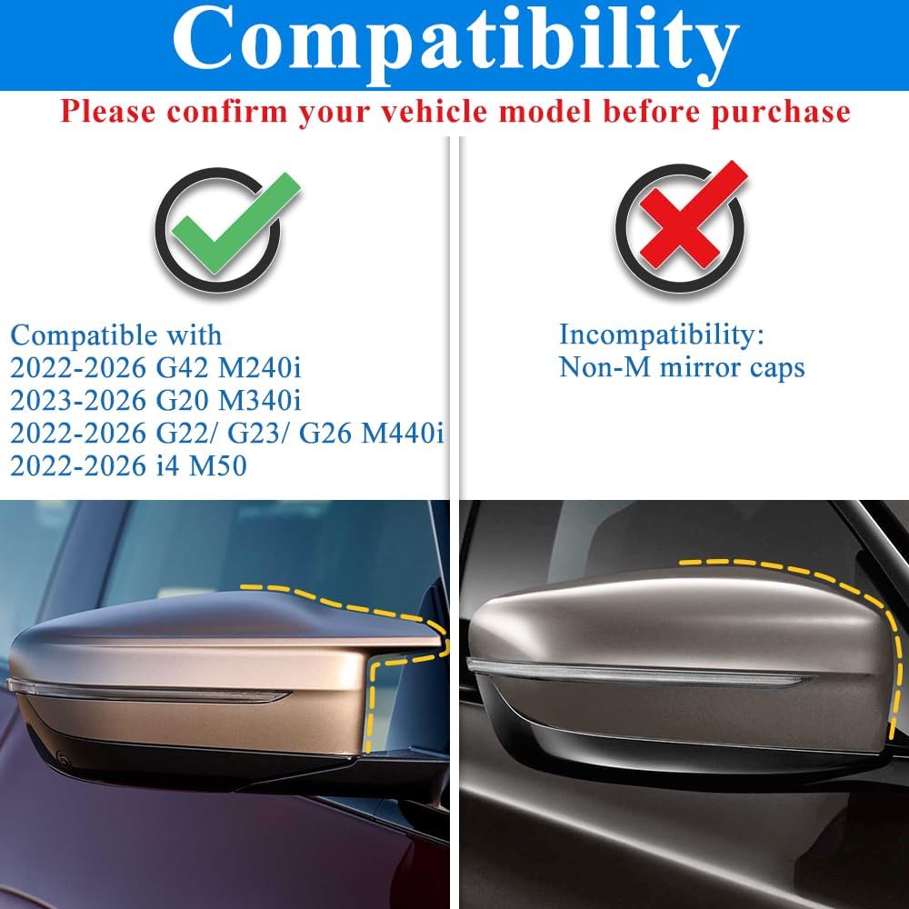 AeroBon CF Mirror Cap Overlays BMW 2 Series G42 / 3 Series G20 (2022-2026) - additional detail view