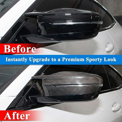 AeroBon CF Mirror Cap Overlays BMW 2 Series G42 / 3 Series G20 (2022-2026) - installed on vehicle