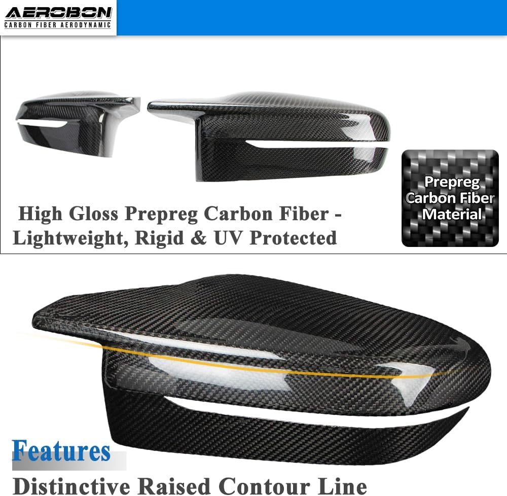 AeroBon CF Mirror Cap Overlays BMW 2 Series G42 / 3 Series G20 (2022-2026) - installed - side profile