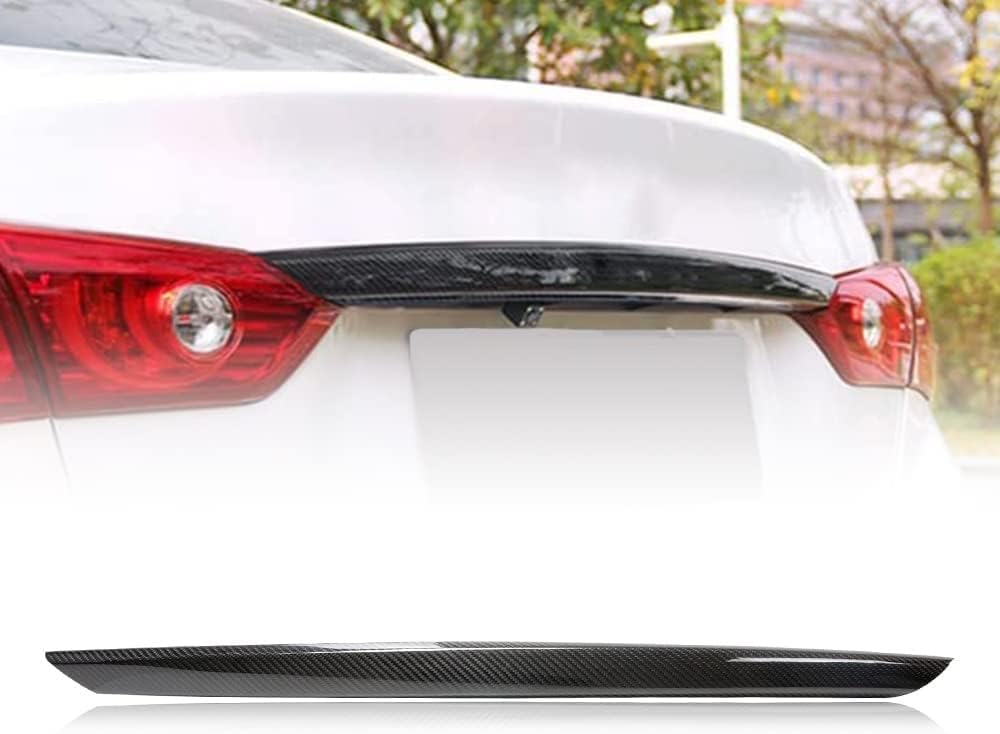 AeroBon Prepreg Dry Carbon Fiber Trunk Trim Black Out Overlay Compatible with 2018-2025 Infiniti Q50 Q50S Chrome Delete Trunk Trim