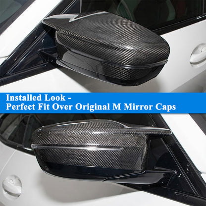 AeroBon CF Mirror Cap Overlays BMW 2 Series G42 / 3 Series G20 (2022-2026) - installed on vehicle