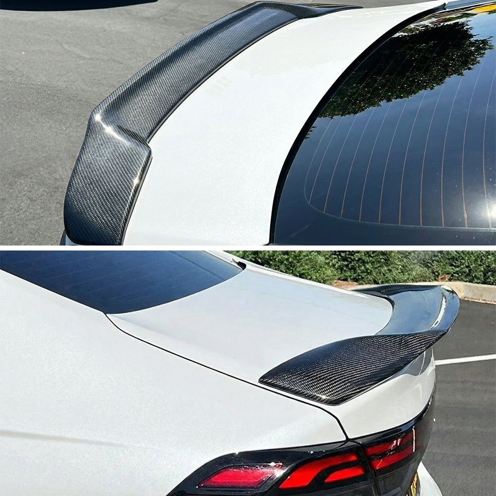 AeroBon Real Carbon Fiber Trunk Spoiler Compatible with 2023-2026 Honda Accord 11th Gen Rear Spoiler (TR Style) Tuned Racing