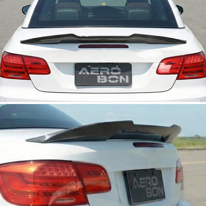 AeroBon Real Carbon Fiber Trunk Spoiler Compatible with 2007-2013 BMW 3 Series E93 Convertible E93 M3 Rear Spoiler (H Style) High Kick