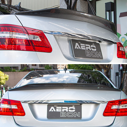 AeroBon Real Carbon Fiber Trunk Spoiler Compatible with 2010-2016 Mercedes Benz E Class W212 Sedan Spoiler (SP Style) Sport Plus