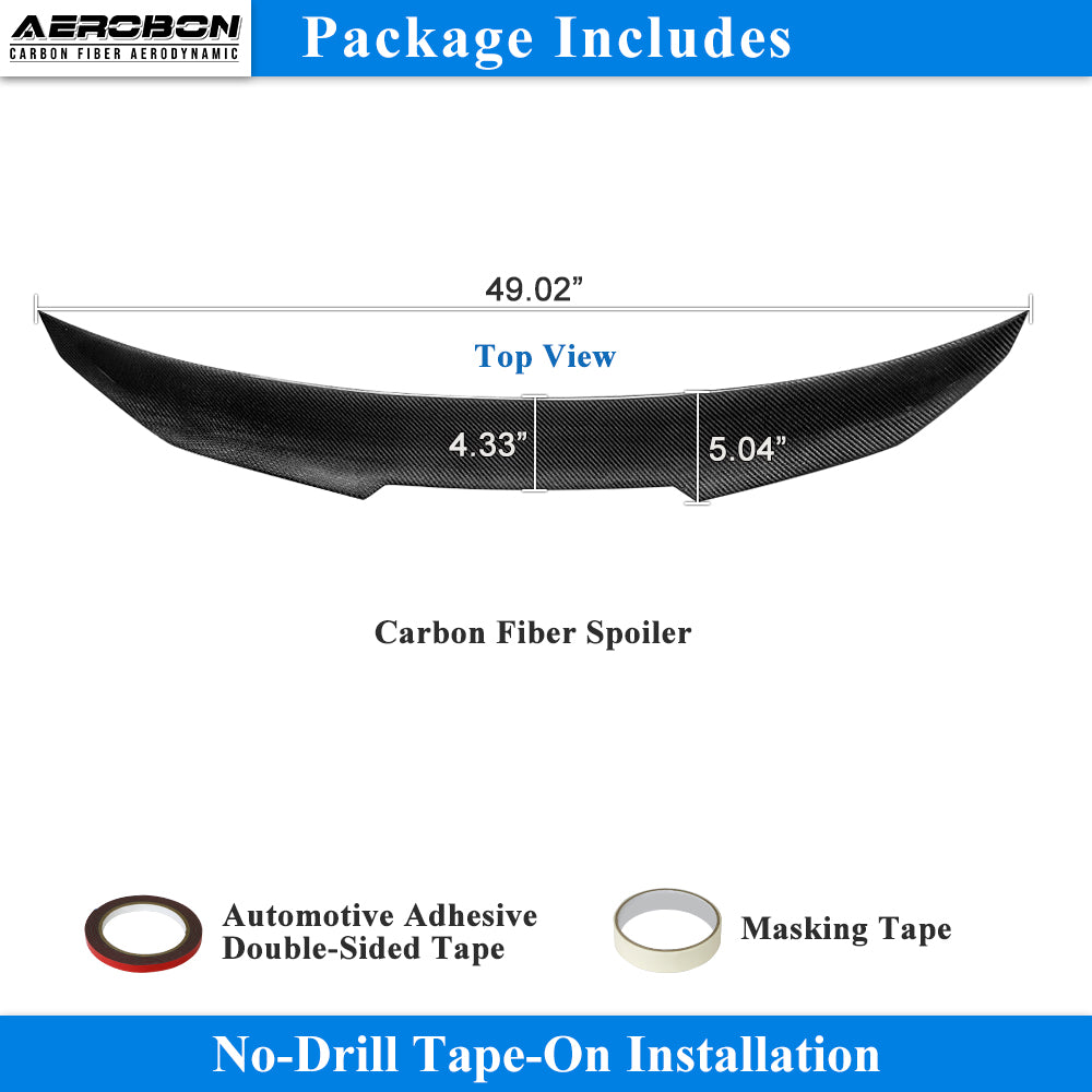 AeroBon Real Carbon Fiber Trunk Spoiler Compatible with 2011-2018 Mercedes Benz CLS Class C218 W218 Sedan Rear Spoiler (H Style) High Kick