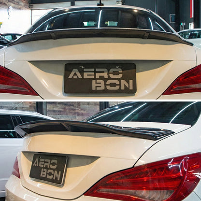 AeroBon Real Carbon Fiber Trunk Spoiler Compatible with 2013-2019 Mercedes CLA Class C117 W117 Sedan CLA200 CLA250 CLA45 Spoiler (RT Style) Race Tail