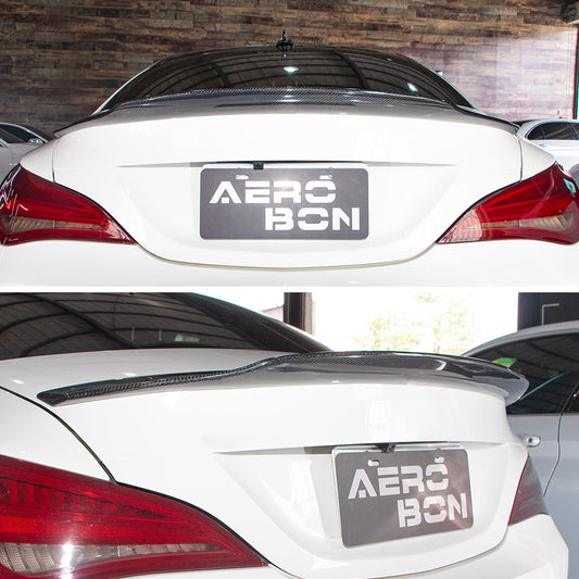 AeroBon Real Carbon Fiber Trunk Spoiler Compatible with 2013-2019 Mercedes CLA Class C117 W117 Sedan CLA200 CLA250 CLA45 Spoiler (SP Style) Sport Plus