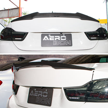 AeroBon Real Carbon Fiber Trunk Spoiler Compatible with 2015-2020 BMW F82 M4 Coupe Rear Spoiler (MV Style) Motorsport Version
