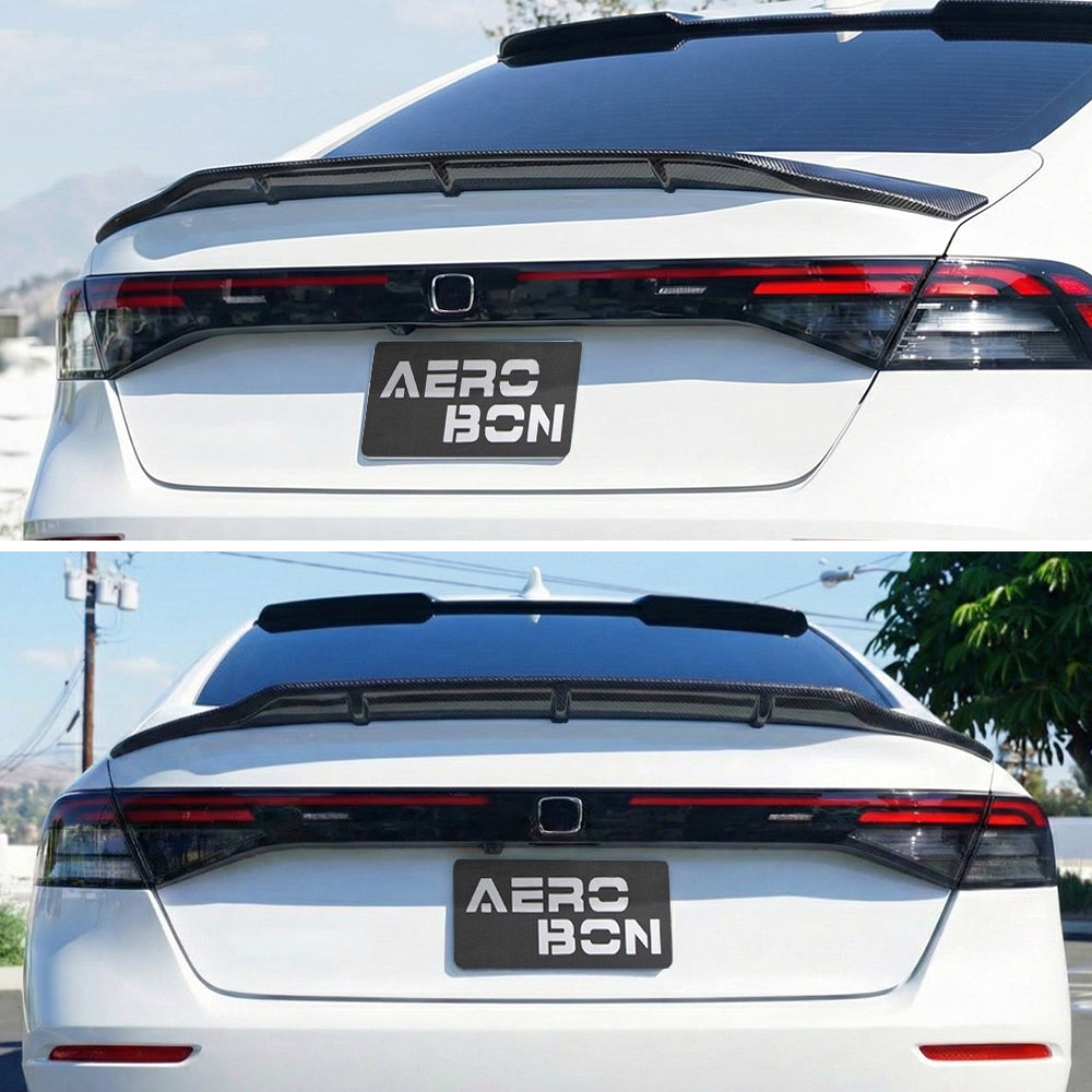 AeroBon Real Carbon Fiber Trunk Spoiler Compatible with 2023-2026 Honda Accord 11th Gen Rear Spoiler (TR Style) Tuned Racing