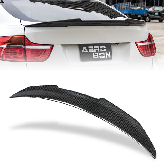 AeroBon Real Carbon Fiber Trunk Spoiler Compatible with 2008-2014 BMW E71 X6 and E72 X6M Rear Spoiler High Kick Style