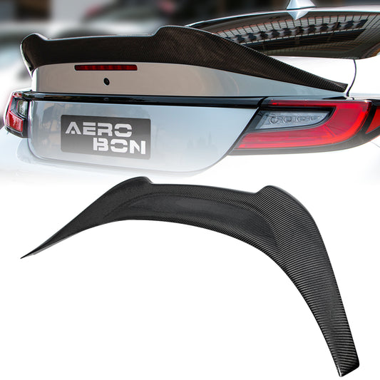 AeroBon Real Carbon Fiber Trunk Spoiler Compatible with 2022-2026 Toyota GR86 Spoiler, Subaru BRZ Spoiler (VE Style) Vortex Extension