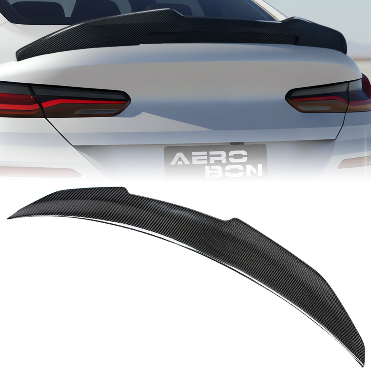 AeroBon CF Trunk Spoiler BMW 8 Series G16 / M8 F93 (2020-2026) H - rear view