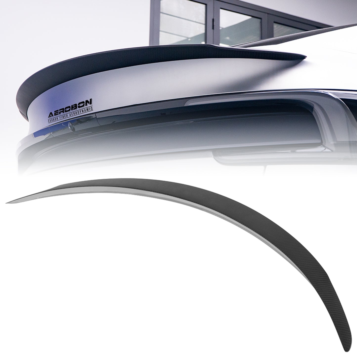 AeroBon Prepreg Dry Carbon Fiber Matte Finish Trunk Spoiler Compatible with 2025 2026 Tesla Model Y Juniper Rear Spoiler (Performance Style)