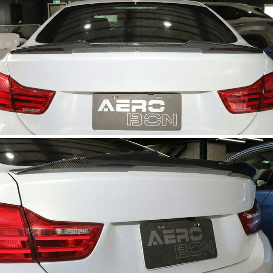 AeroBon Carbon Fiber Trunk Spoiler BMW 4 Series F36 (2014-2020) H - installed - rear view