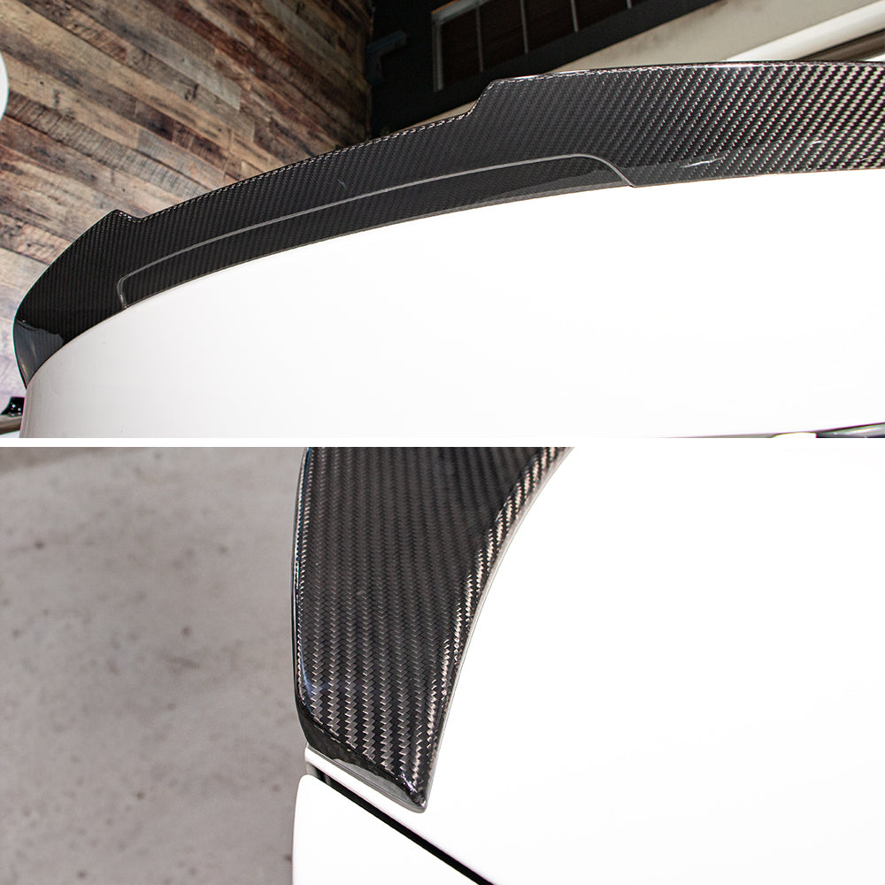 AeroBon Real Carbon Fiber Trunk Spoiler Compatible with 2015-2020 BMW F82 M4 Coupe Spoiler Wing (H Style)