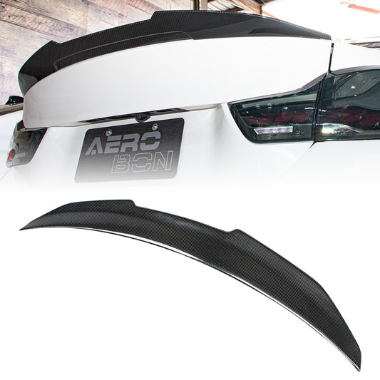 AeroBon Real Carbon Fiber Trunk Spoiler Compatible with 2015-2020 BMW F82 M4 Coupe Spoiler Wing (H Style)