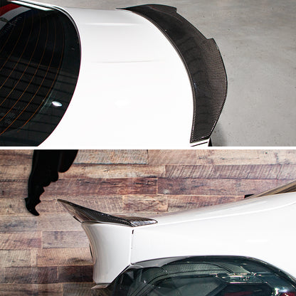 AeroBon Real Carbon Fiber Trunk Spoiler Compatible with 2015-2020 BMW F82 M4 Coupe Spoiler Wing (H Style)