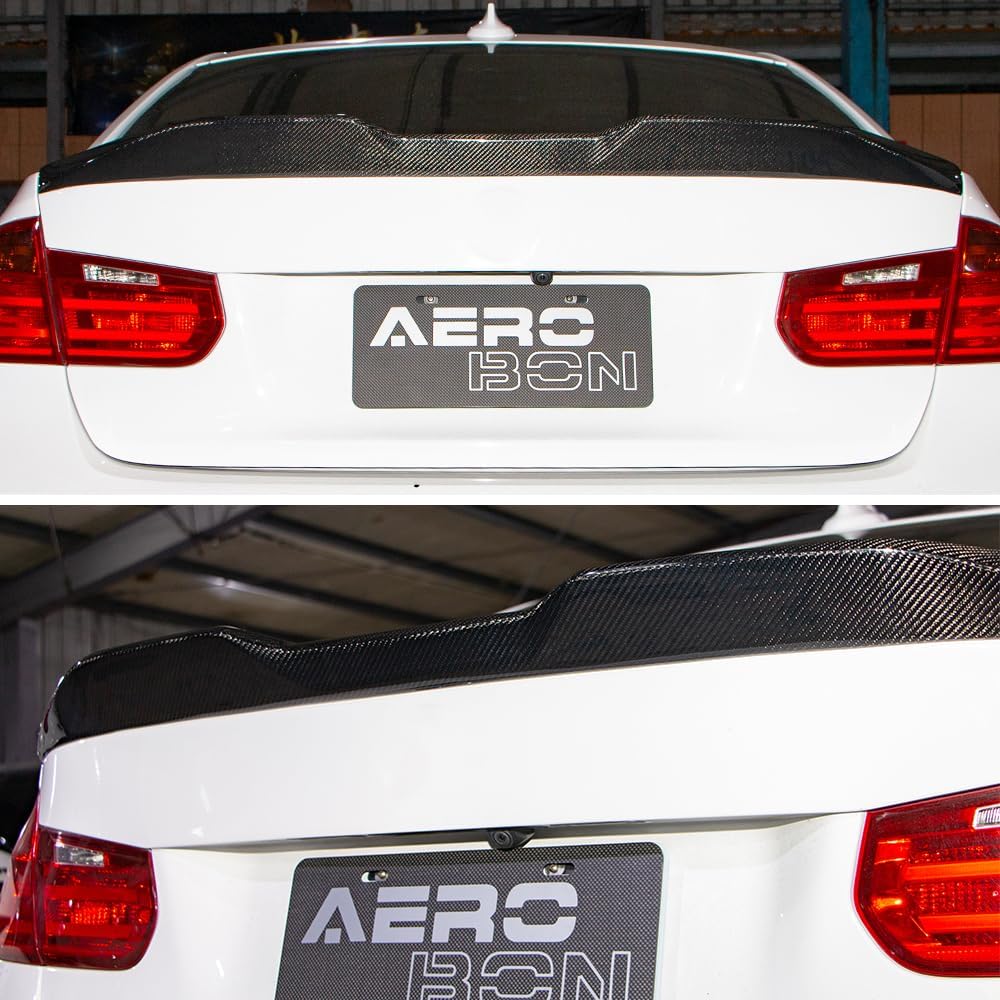 AeroBon Real Carbon Fiber Trunk Spoiler Compatible with 2006-2013 BMW 3 Series E92 Coupe and E92 M3 Coupe Spoiler (MP Style) Motorsport Performance