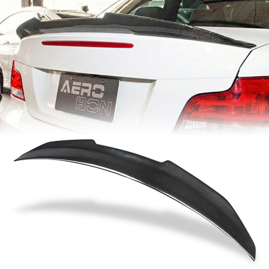 AeroBon Real Carbon Fiber Trunk Spoiler Wing Compatible with 2008-2013 BMW 1er E82 Coupe and 1M Coupe (H Style) High Kick