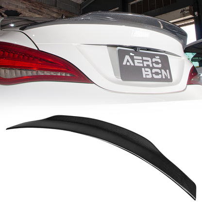 AeroBon Real Carbon Fiber Trunk Spoiler Compatible with 2013-2019 Mercedes CLA Class C117 W117 Sedan CLA200 CLA250 CLA45 Spoiler (SP Style) Sport Plus