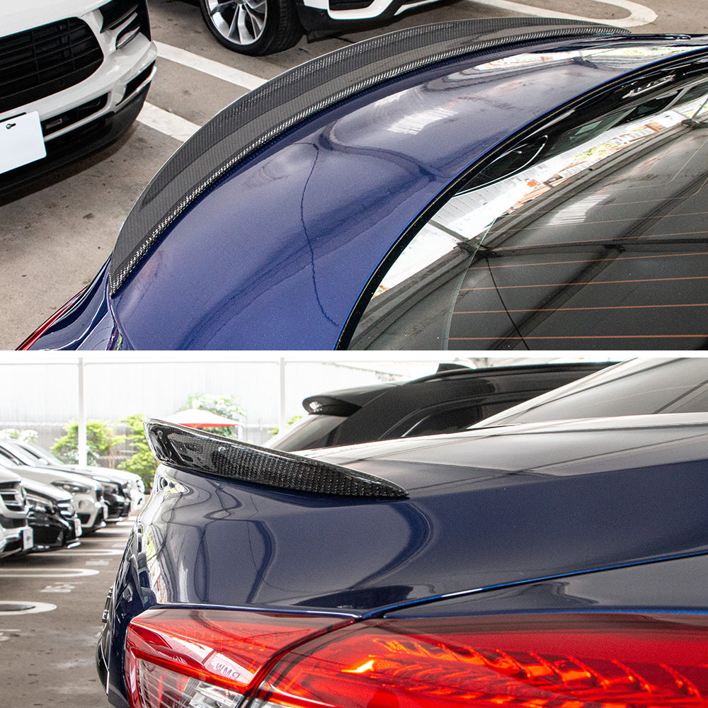 AeroBon Real Carbon Fiber Trunk Spoiler Compatible with 2014-2024 Maserati Ghibli Spoiler (OE Style)
