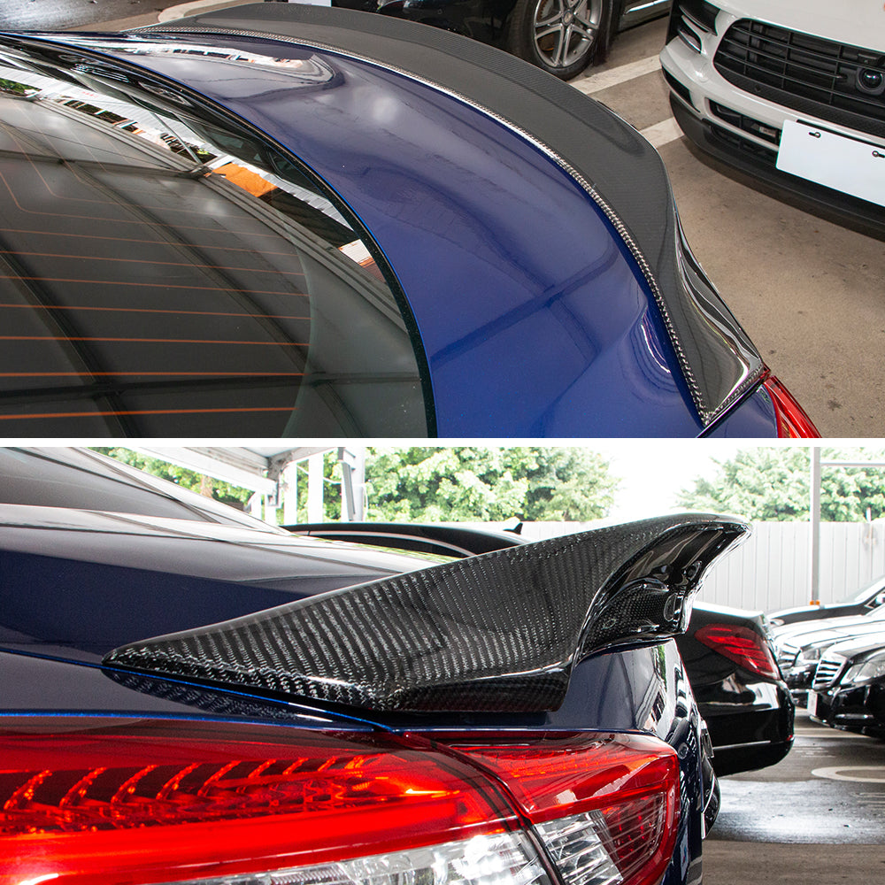 AeroBon Real Carbon Fiber Trunk Spoiler Compatible with 2014-2024 Maserati Ghibli Rear Spoiler (AS Style) Aero Sharp