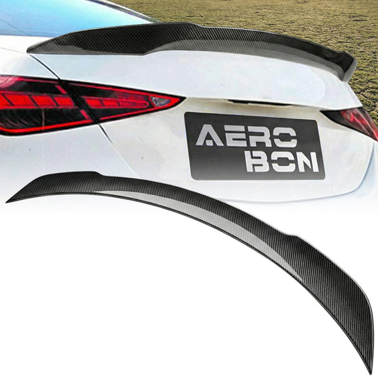 AeroBon Real Carbon Fiber Trunk Spoiler Compatible with 2022-2026 Mercedes C Class W206 Sedan C200 C300 C43 Rear Spoiler (AL Style) Aero Line