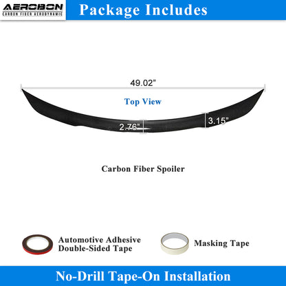 AeroBon Real Carbon Fiber Trunk Spoiler Compatible with 2022-2026 Mercedes C Class W206 Sedan C200 C300 C43 Rear Spoiler (AL Style) Aero Line