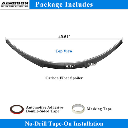 AeroBon Real Carbon Fiber Trunk Spoiler Compatible with 2025 2026 Tesla Model Y Juniper Rear Spoiler (MV Style) Motorsport Version