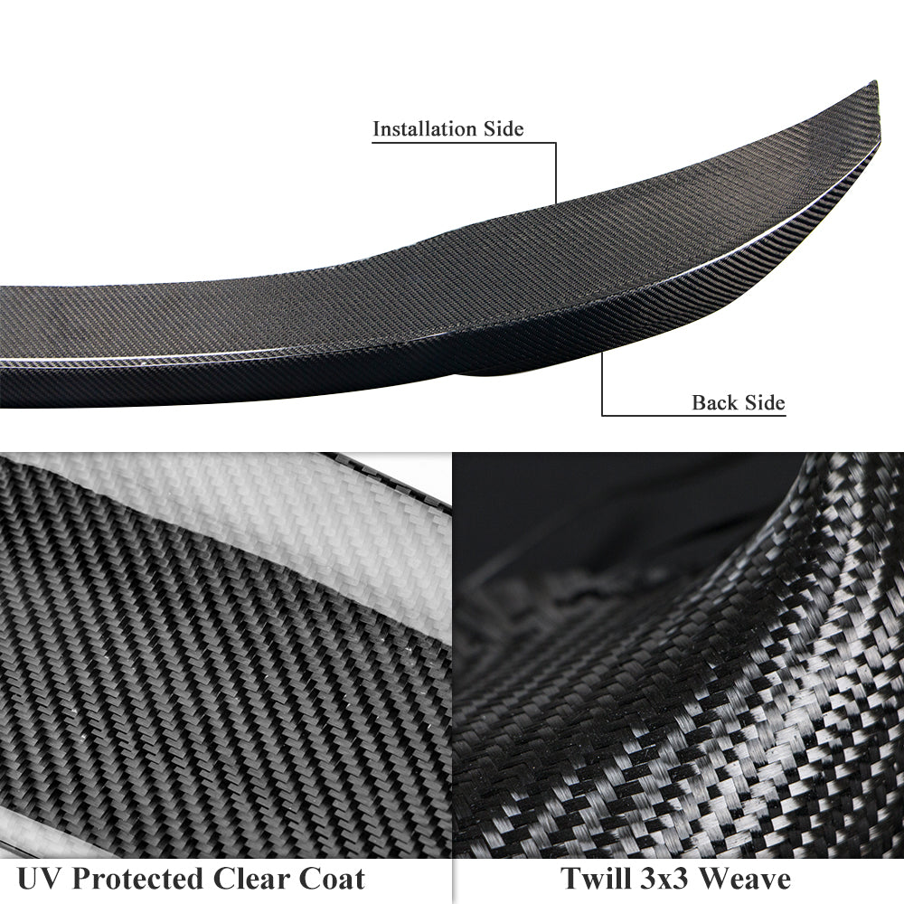 AeroBon Real Carbon Fiber Trunk Spoiler Compatible with 2022-2026 Honda Civic 4-Door Sedan Spoiler (SI Style)