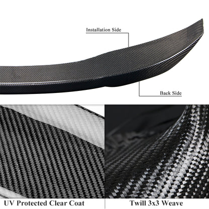 AeroBon Real Carbon Fiber Trunk Spoiler Compatible with 2022-2026 Honda Civic 4-Door Sedan Spoiler (SI Style)