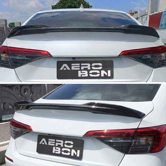 AeroBon Real Carbon Fiber Trunk Spoiler Compatible with 2022-2026 Honda Civic 4-Door Sedan Spoiler (SI Style)