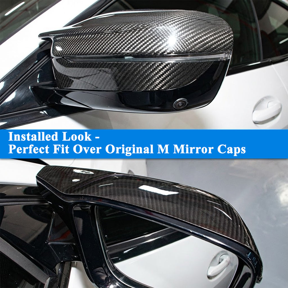 AeroBon CF Mirror Cap Overlays BMW 2 Series G42 / 3 Series G20 (2022-2026) - close-up detail